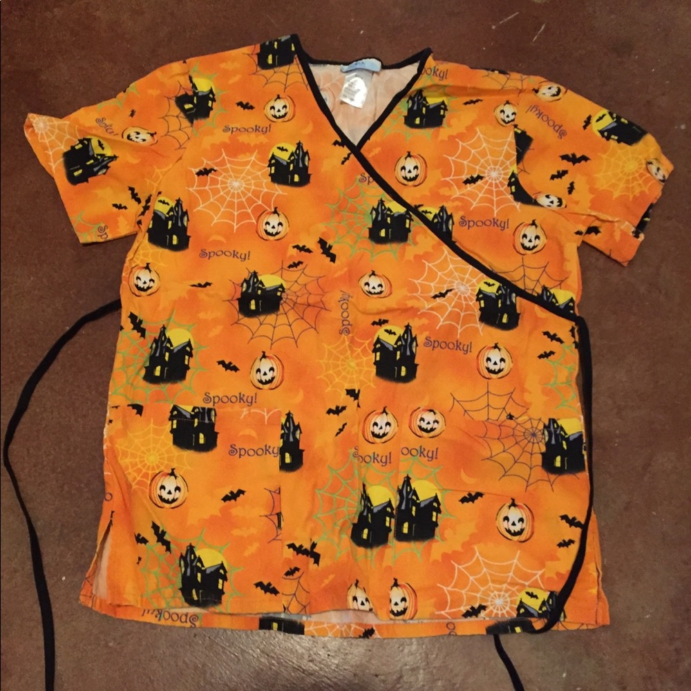 Halloween scrub top